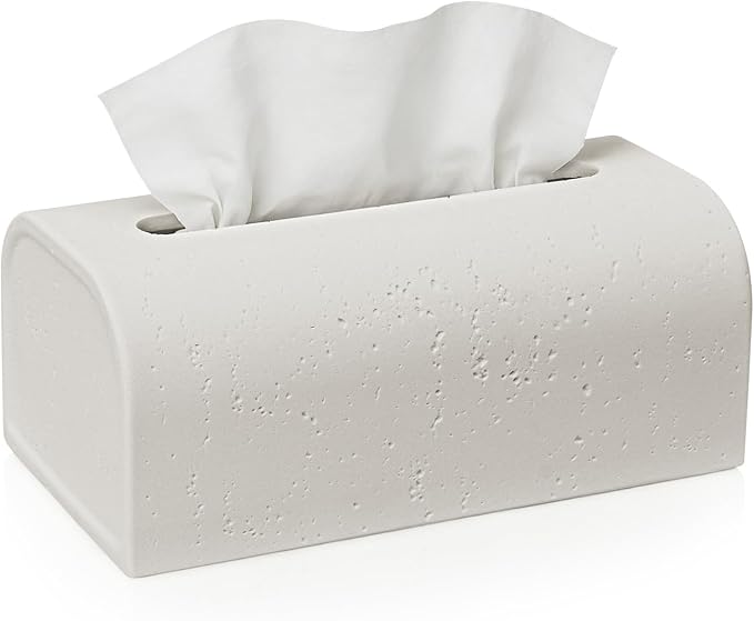Tissue Box Cover Rectangle, Resin Decorative Facial Tissue Holder Covers Toilet by Xeano