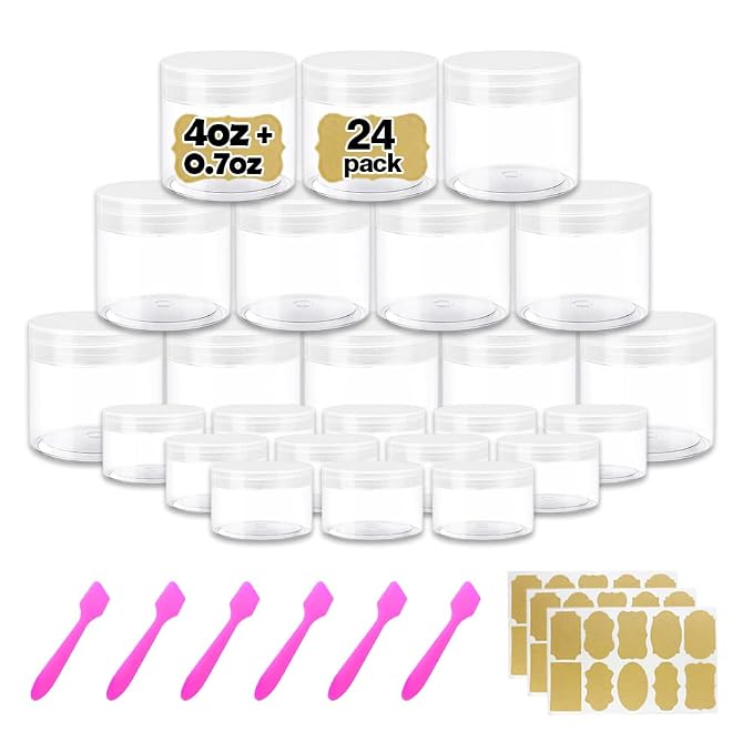 4 oz Clear Small Plastic Containers by AMORIX