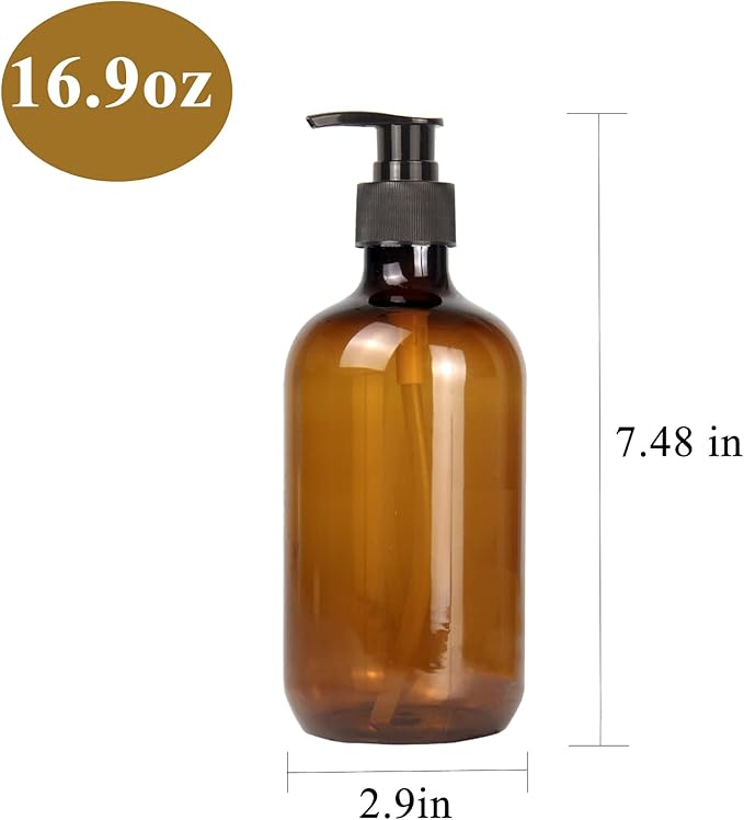 4 Pack 16.9 Oz Shampoo and Conditioner Hand Soap Dispenser Refillable Pump - Image 7