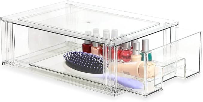 Isaac Jacobs Stackable Organizer Drawer Set, Pull-Out Bins, Food/Fridge/Freezer - Image 5
