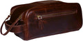 Leather Toiletry Bag Travel Pouch Unisex Kit by MILITARIASTUFFS