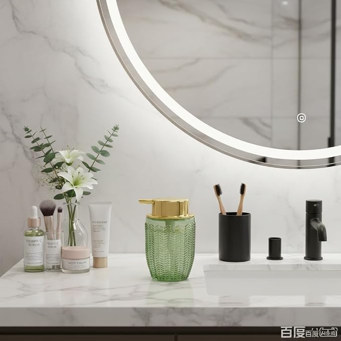 Green Foaming Soap Dispenser, Glass Foam Hand Soap Dispenser - Image 8