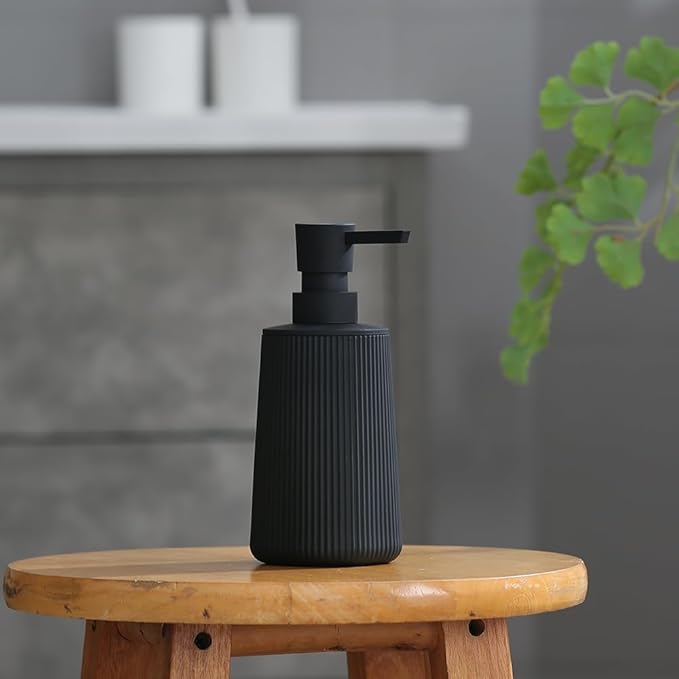 Small Soap Dispenser for Bathroom and Kitchen, Modern Farmhouse Striped Style - Image 5