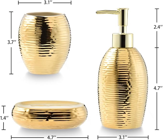 Gold Bathroom Accessory Set - Image 2