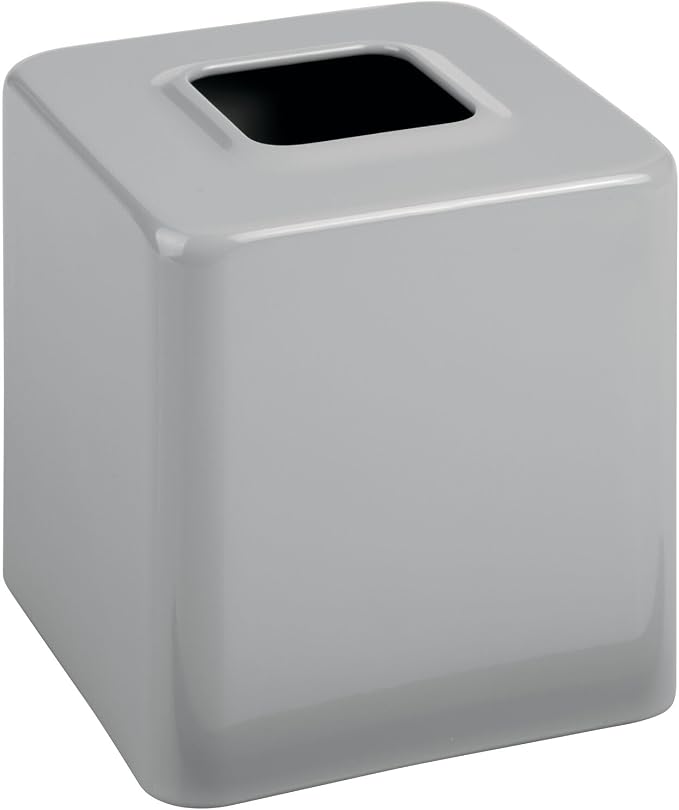 mDesign Metal Square Tissue Box Cover, Modern Facial Paper Holder - Image 5