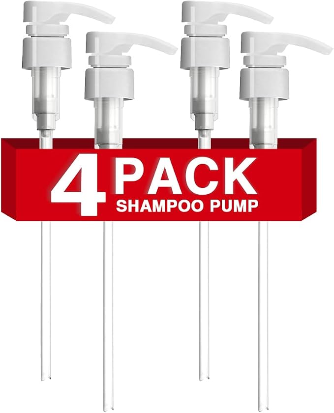 4-Pack Shampoo Pump for Liter 33.8 oz Shampoo and Conditioner, Pump Dispenser by DupakSYS