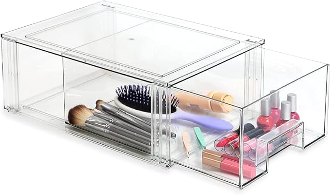 Isaac Jacobs Large Stackable Organizer Drawer, Pull-Out Bin, Closet & Shoe - Image 5