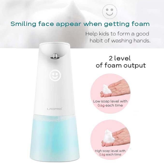 LAOPAO Automatic Hands Free Foaming Soap Dispenser, 240ml Countertop Touchless - Image 4