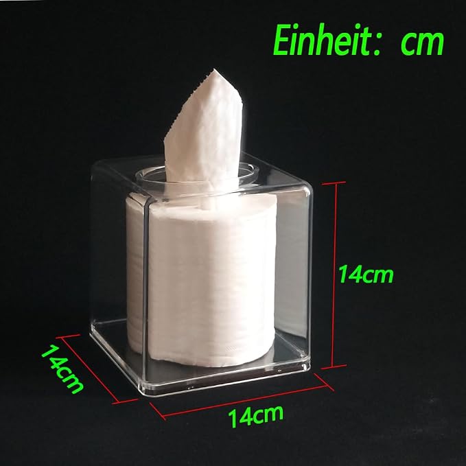 Square Clear Acrylic Tissue Box Covers, Big Bathroom Facial Napkin Box Holders - Image 6