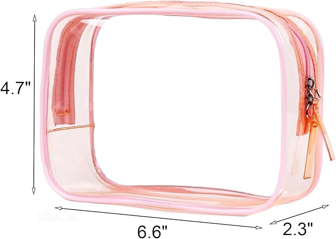 Buminee Clear Pouch Small, 6.6"x2.3"x4.7" Size TSA Approved Toiletry Bag - Image 2