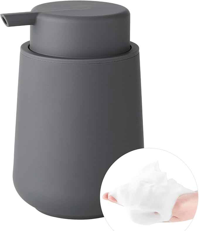 Matte Gray Foaming Hand Soap Dispenser Plastic 11 oz by KellyHome