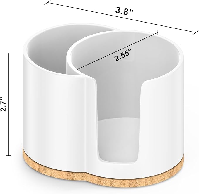 Cotton Pad and Swab Holder, Q tip Holder Round Cotton Pad Dispenser Plastic - Image 7