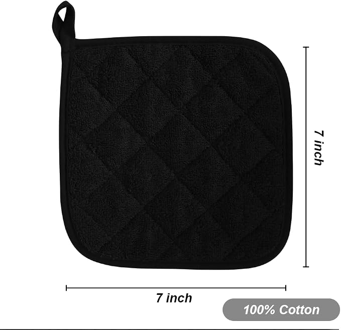 meioro 4-Pack Pot Holders for Kitchen High Heat Resistant Potholder, 100% - Image 6