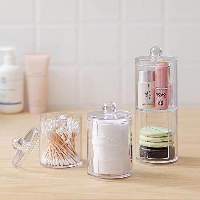 Sizikato 2pcs Clear Acrylic Q-Tip Holder - Image 3