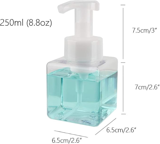 UUJOLY Foaming Soap Dispenser, 250ml Refillable Pump Bottle - Image 4
