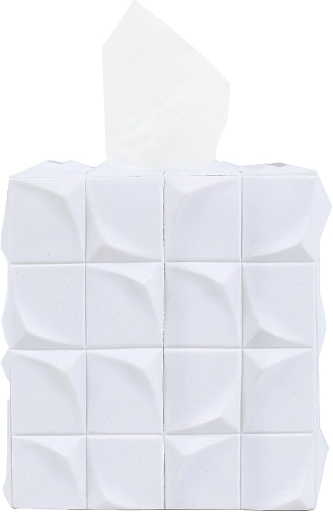 Hymmah Modern Square Tissue Box Cover Holder, Bathroom Accessories Decor Unique by Hymmah