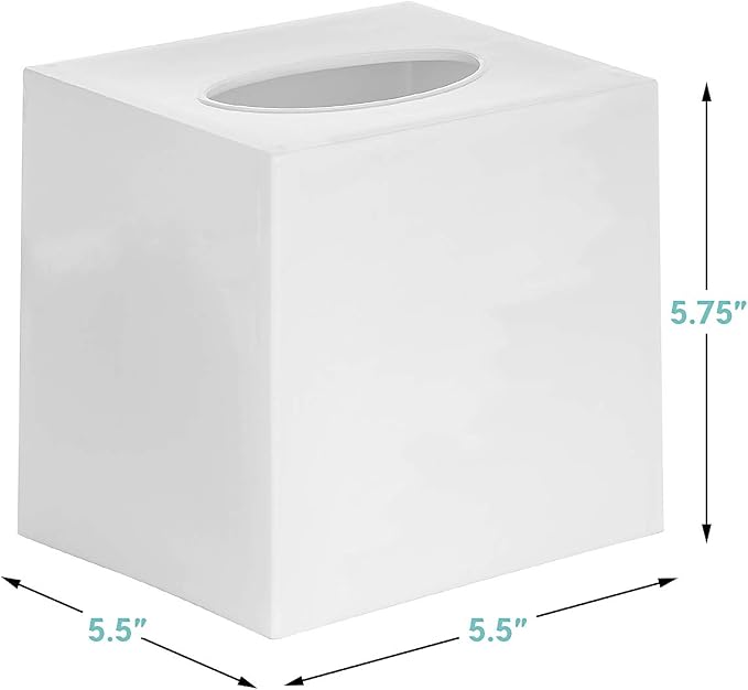 White Tissue Box Cover – Square Tissue Box Holder - Image 4