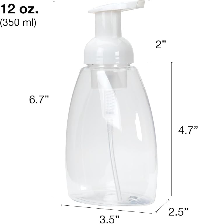 Ginger Lily Farms Foaming Soap Dispenser, Refillable Plastic Pump Bottles - Image 2