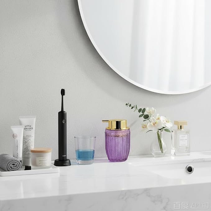 Purple Foaming Soap Dispenser, Glass Foam Hand Soap Dispenser - Image 8