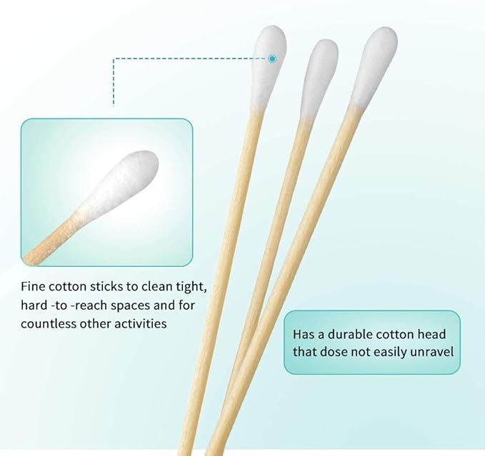 200 Pcs Count 6" Inch Long Cotton Swabs - Image 3