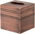 Monarch Abode Tissue Box Cover Square – Handcrafted Border Embossed Antique by MonarchAbode
