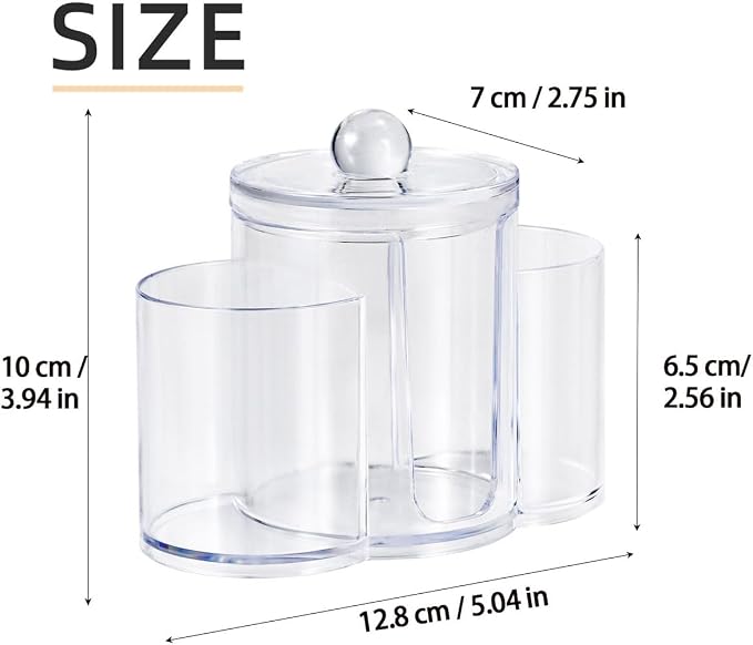 3-in-1 Q-Tip Holder for Bathroom – Premium Vanity Organizer Canister - Image 2