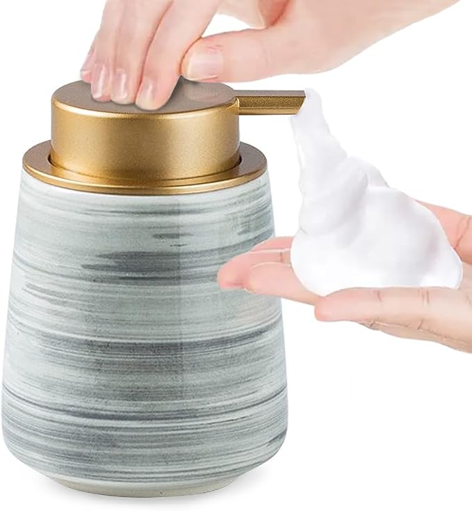 Modern Striped Style Gold Soap Dispenser by OHIHUW