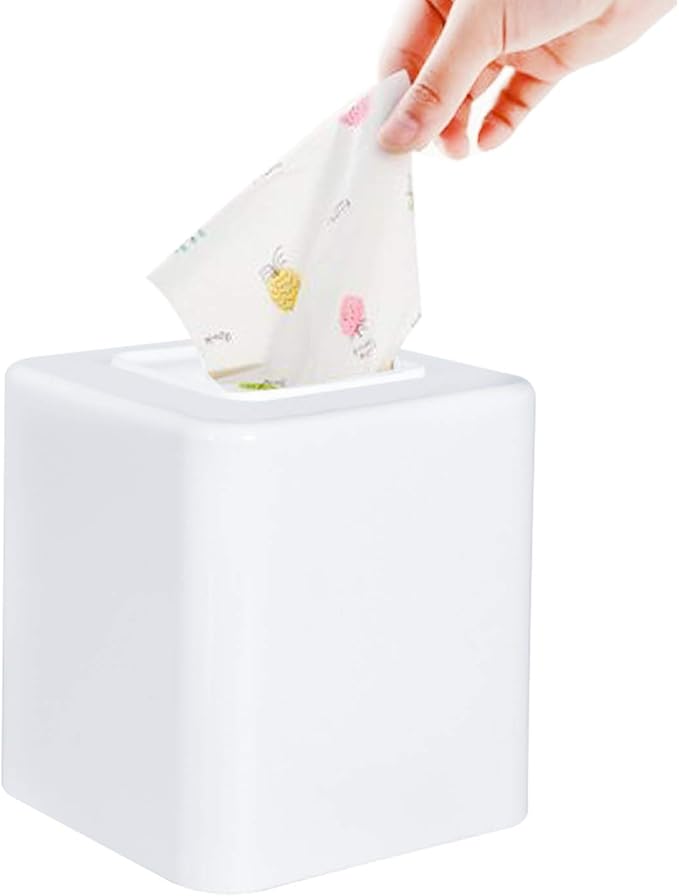 Youngever 2 Pack Tissue Box Covers, Plastic Square Tissue Box Holders, Square - Image 2