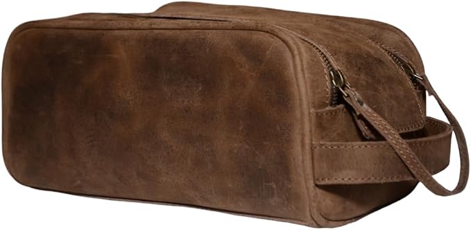 Premium Buffalo Leather Unisex Toiletry Bag/Leather Travel Kit - Image 2