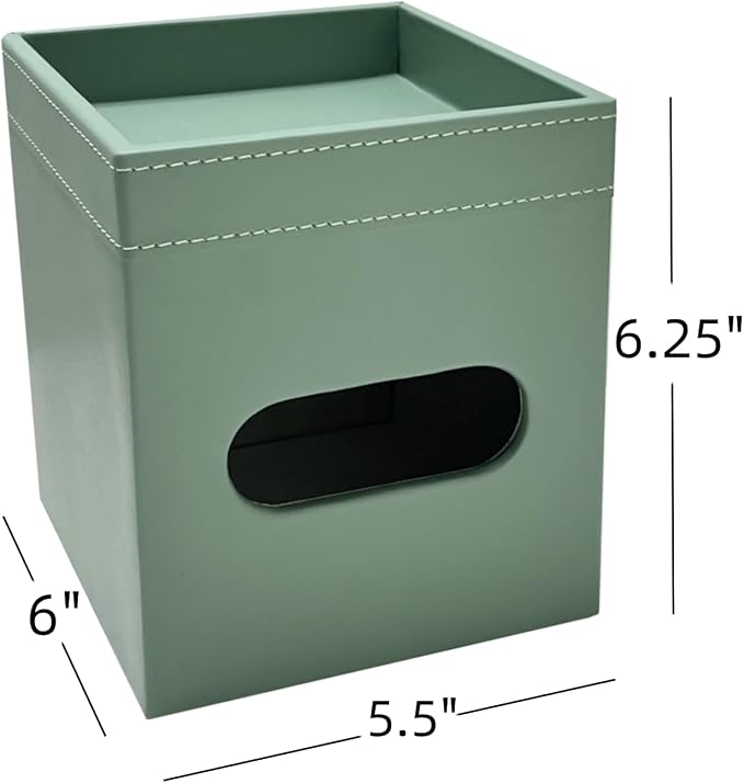 PU Leather Tissue Box Cover Square, Modern Tissue Holder - Image 2