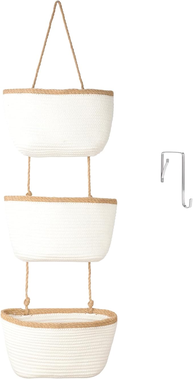 TeoKJ 3-Tier Wall hanging Storage Bags, Over the Door Organizer, Decorative by TeoKJ