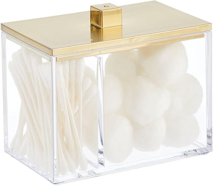 mDesign Modern Square Bathroom Vanity Countertop Storage Organizer Canister Jar by mDesign