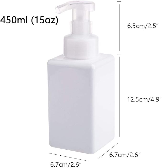 UUJOLY Foaming Soap Dispenser, 450ml Refillable Pump Bottle Plastic - Image 5