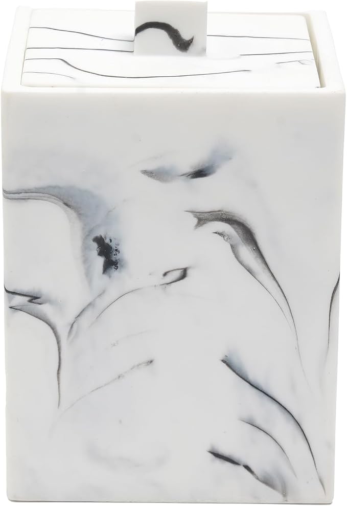 Qtip Holder with Lid, Bathroom Resin qtip holder dispenser, Cotton Swab - Image 6