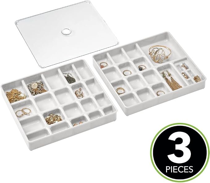 mDesign Stackable Plastic Storage Jewelry Box - Image 2