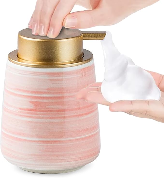 Modern Striped Style Gold Soap Dispenser by OHIHUW