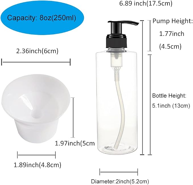 12 Pack 8 oz Plastic Pump Dispenser Bottles - Image 3