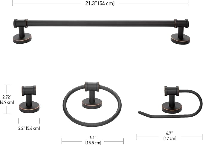 Globe Electric 51415 Camden 5-Piece All-in-One Bathroom Set, 3 Vanity Light - Image 9