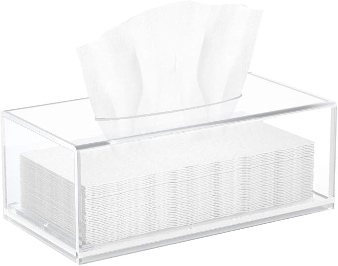 HIIMIEI Acrylic Tissue Box Cover, Rectangle Tissue Holder by HIIMIEI