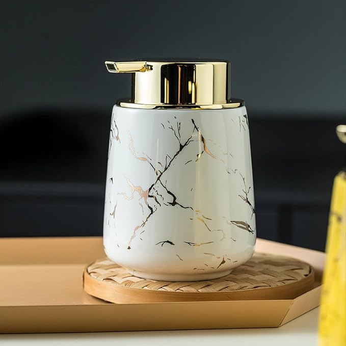 Marble Foam Soap Dispenser for Bathroom, Chic Ceramic Bottle - Image 5
