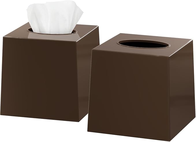 Brown Tissue Box Cover Square by DW%C3%8BLLZAHOM%C3%8B