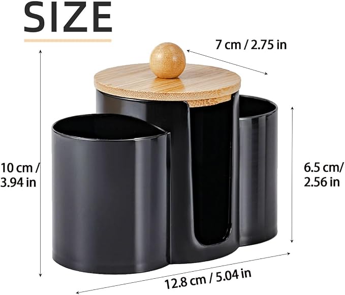 3-in-1 Q-Tip Holder for Bathroom – Premium Vanity Organizer Canister - Image 2