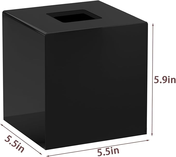 SILUT Tissue Box Cover Square, Shiny Acrylic Tissues Holder, Facial Tissue - Image 7