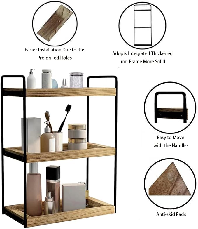 Dorhors 3 Tier Bathroom Counter Organizer, Countertop Bathroom Storage Shelf - Image 4