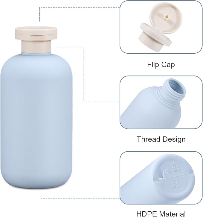 3 PACK Travel Shampoo Bottle, Empty Plastic Squeeze Bottles 6.8oz - Image 3