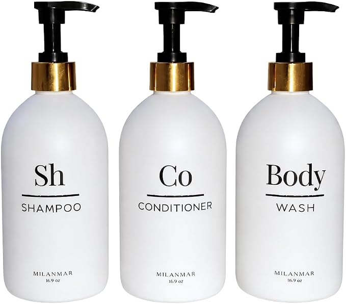 Shampoo & Conditioner Shower Dispenser Set, Pearl White by Unknown