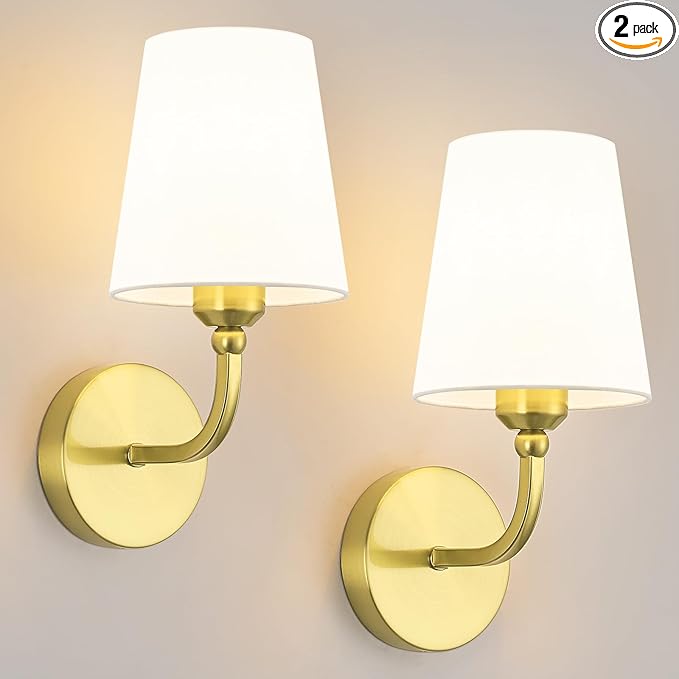 Modern Wall Sconces Set of 2, Hardwired Wall Lights by Kvhiiw