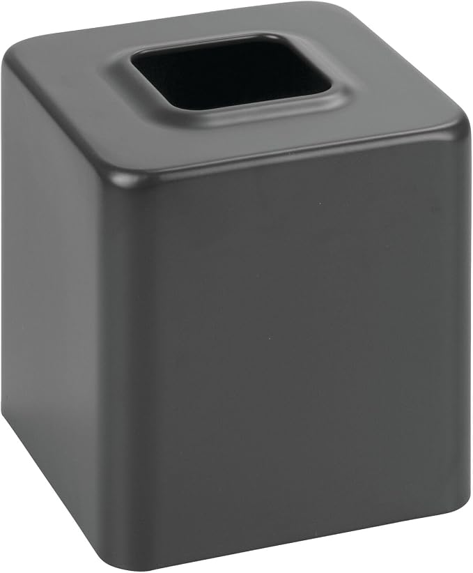 mDesign Metal Square Tissue Box Cover, Modern Facial Paper Holder - Image 4
