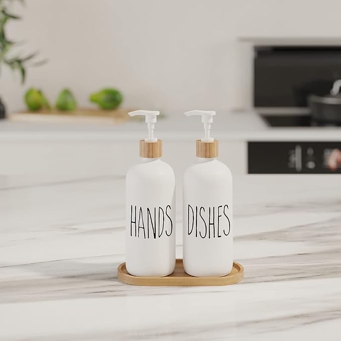 Dish Soap Dispenser for Kitchen Sink.Glass Hand Soap Dispenser, Modern - Image 3