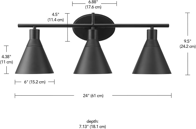 Globe Electric 52060 Tristan 5-Piece All-In-One Bathroom Set, Matte Black - Image 12